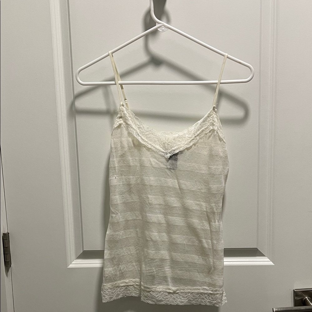 Urban Behavior Cream Lace Trim Tank Top